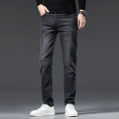 Casual Business Straight Leg Elastic Long Jeans