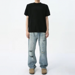 Spring New Product Washed Ripped Jeans